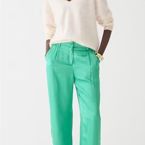 NEW J. Crew Ladies 14 Straight Leg Essential Pant Luster Crepe Verdigris Green